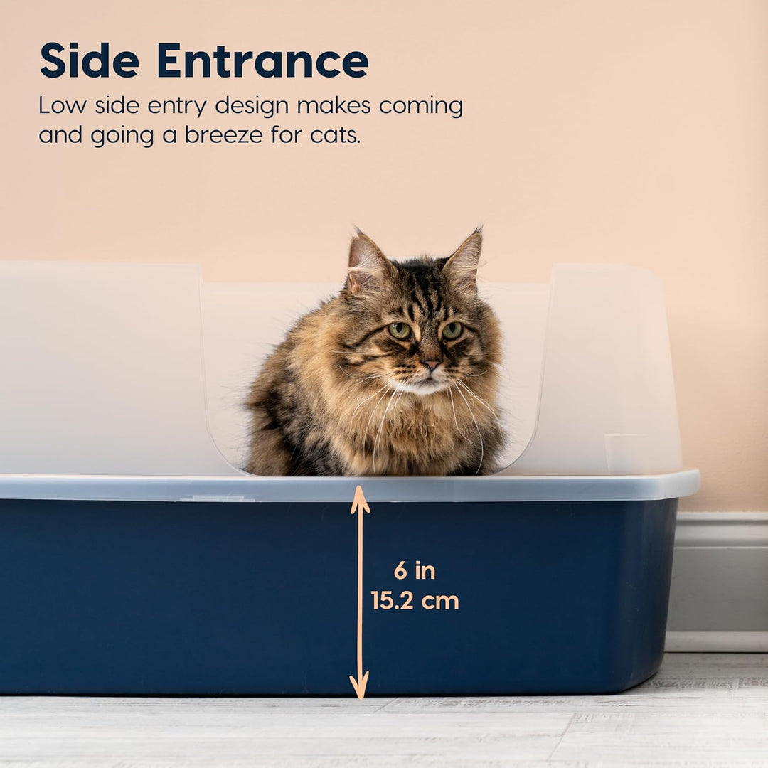 XX-Large Side Entry Cat Litter Box, Navy - IRIS USA