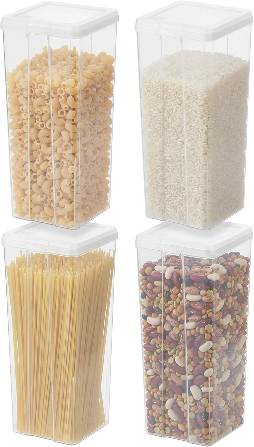 Food Storage Containers with Flip-Top Lid, 3.9 Qt - 4 Pack - IRIS USA
