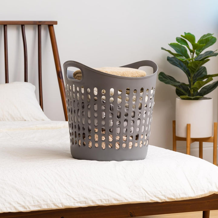 Plastic Laundry Basket Hamper, 3-Pack, 40L / 10 Gal