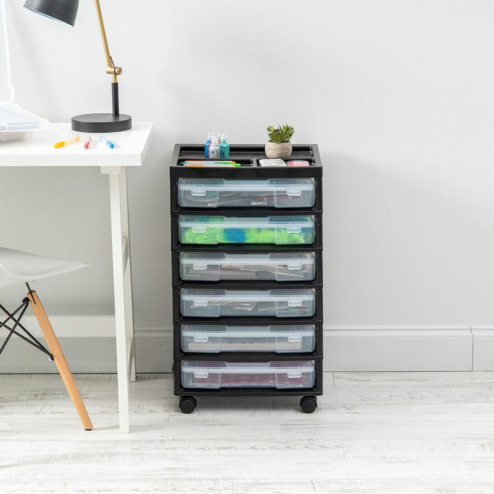 6-Tier Scrapbook Rolling Storage Cart with Organizer