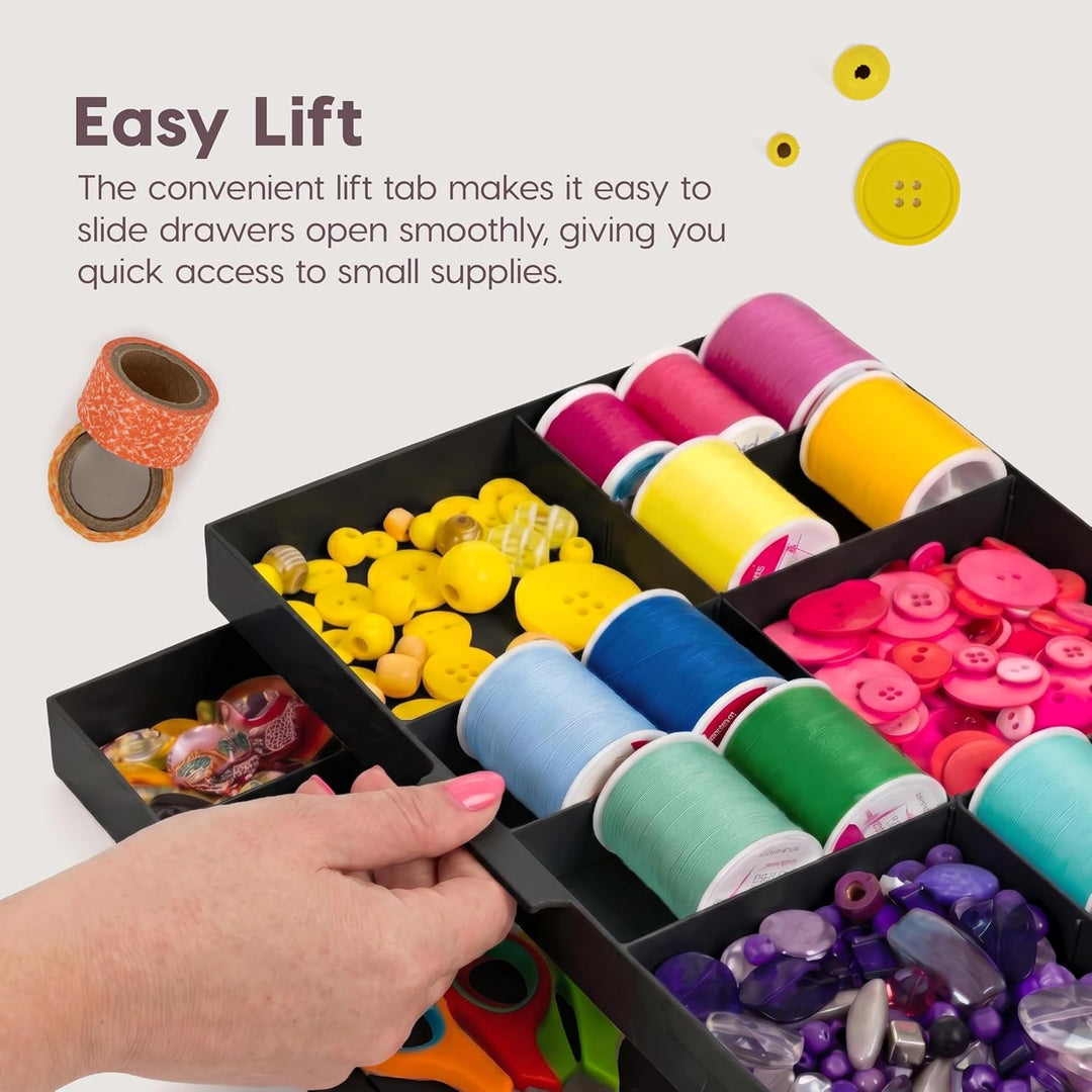 2-Tier Drawer Organizer Expandable Multi-Level Collapsible Organization- Charcoal