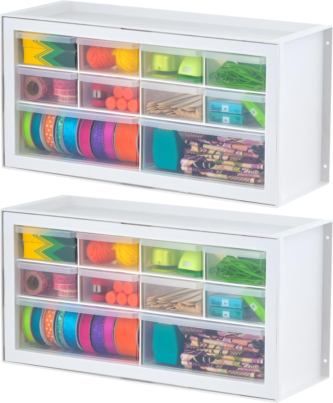 Small Drawer Organizer Storage, 2-Pack, 10-Drawer - IRIS USA