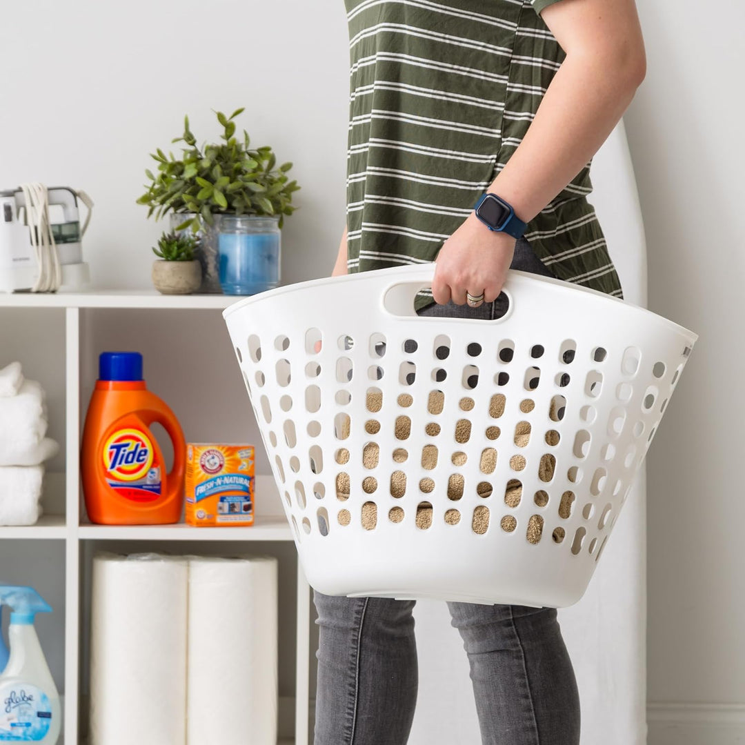 Plastic Laundry Basket, 27L - 3 Pack - IRIS USA