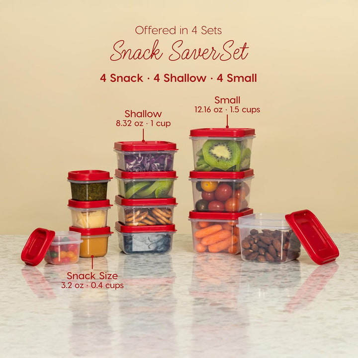 Meal Prep Containers 12/8/3 Oz Combo Set, 12 Food Storage Containers with Lids