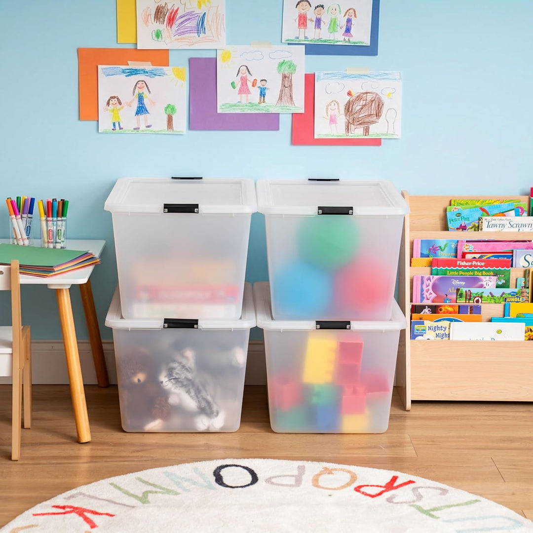 55 Quart High-Capacity Storage Bins with Latching Lids
