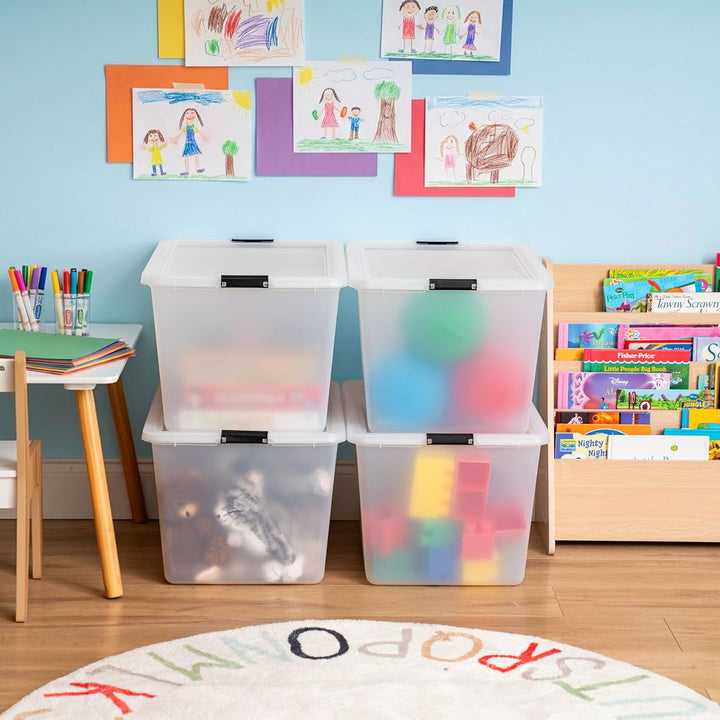 55 Quart High-Capacity Storage Bins with Latching Lids