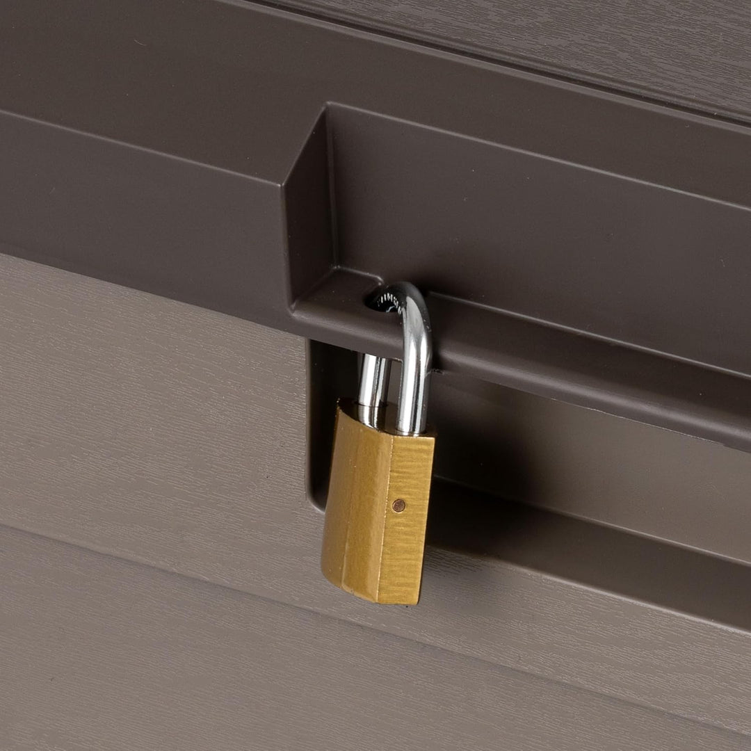 35-Gallon Outdoor Deck Storage Box, Lockable & UV-Protected - IRIS USA