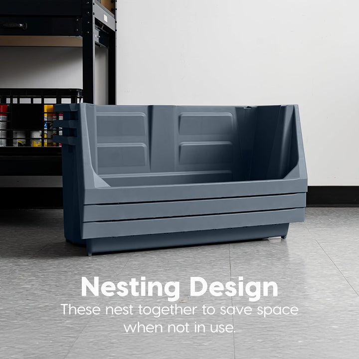 Open Front Stackable Storage Bins 3 pack - IRIS USA