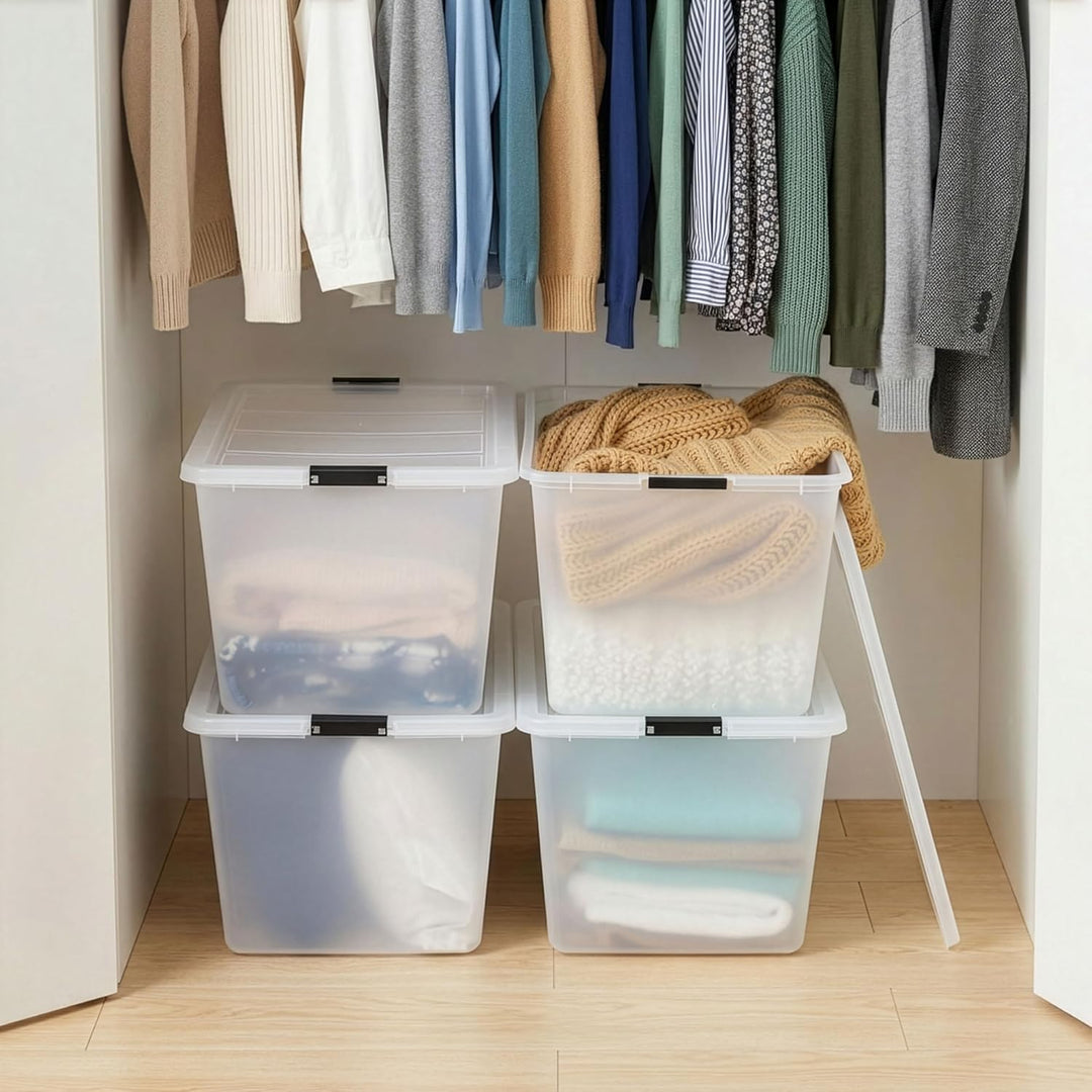 55 Quart High-Capacity Storage Bins with Latching Lids