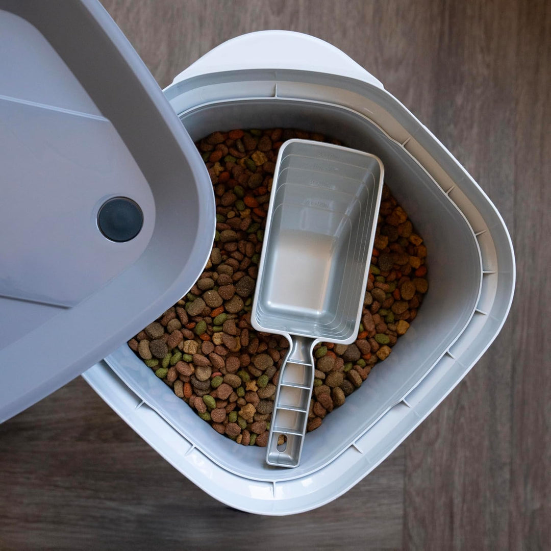 Pet Food Storage Container 25 lbs, Premium 60% Improved Airtight Seal with Air Valve, 2 Cup Scoop, Removable Wheels, Easy to Open - IRIS USA