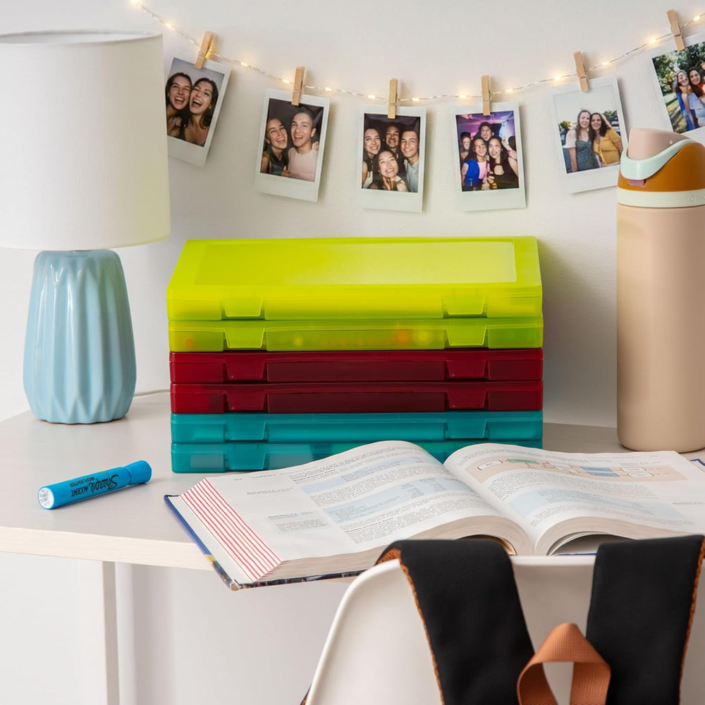 6-Pack A4 File Box Paper Cases - Multi-Color - IRIS USA