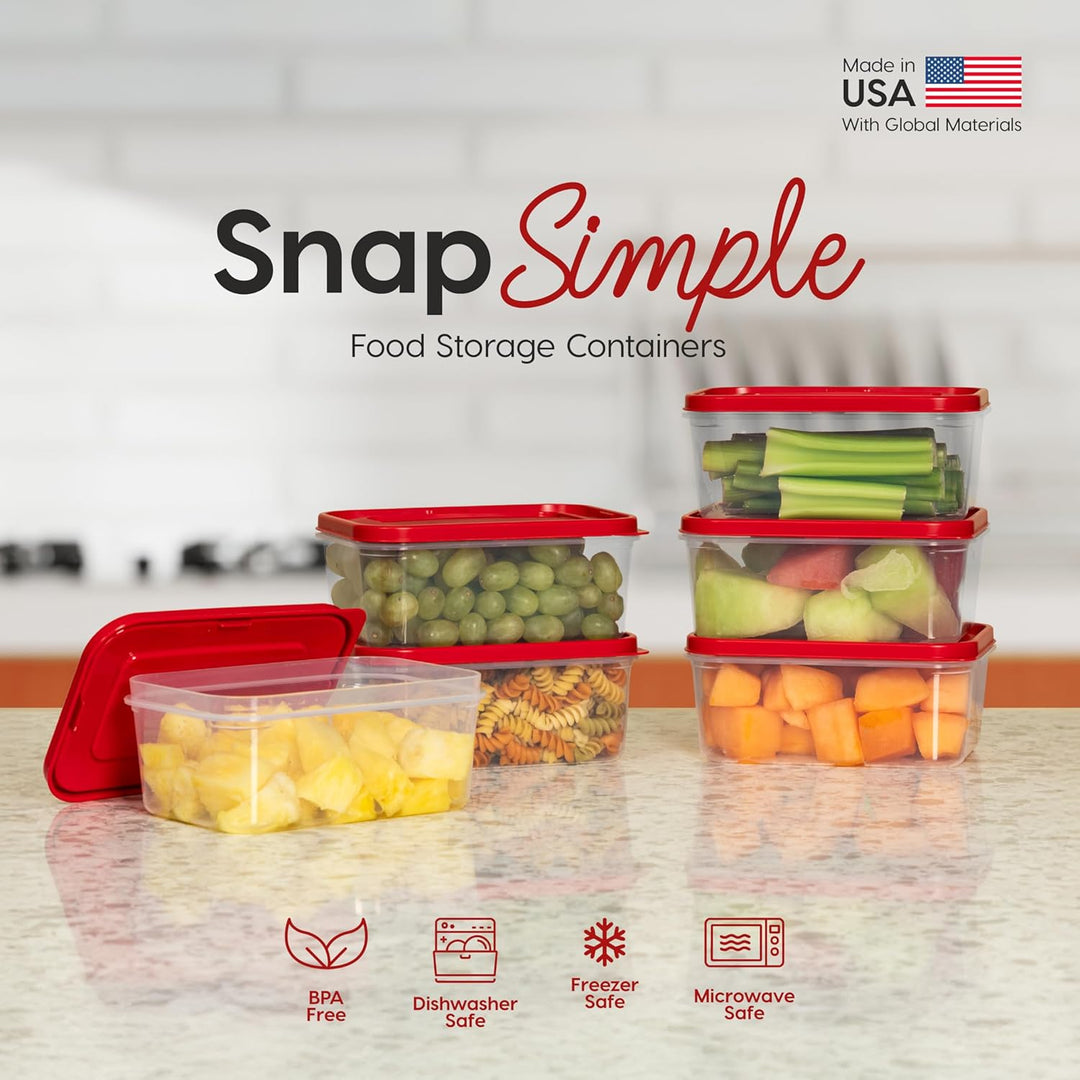 Meal Prep Containers 45 oz Set, 6 Food Storage Containers with Lids