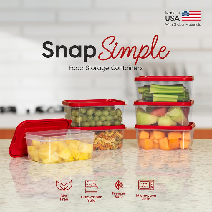 Meal Prep Containers 45 oz Set, 6 Food Storage Containers with Lids