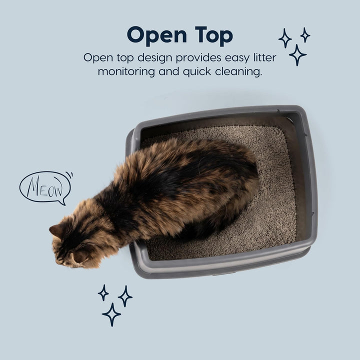 Stainless Steel Litter Box Enclosed High Sided for Cats
