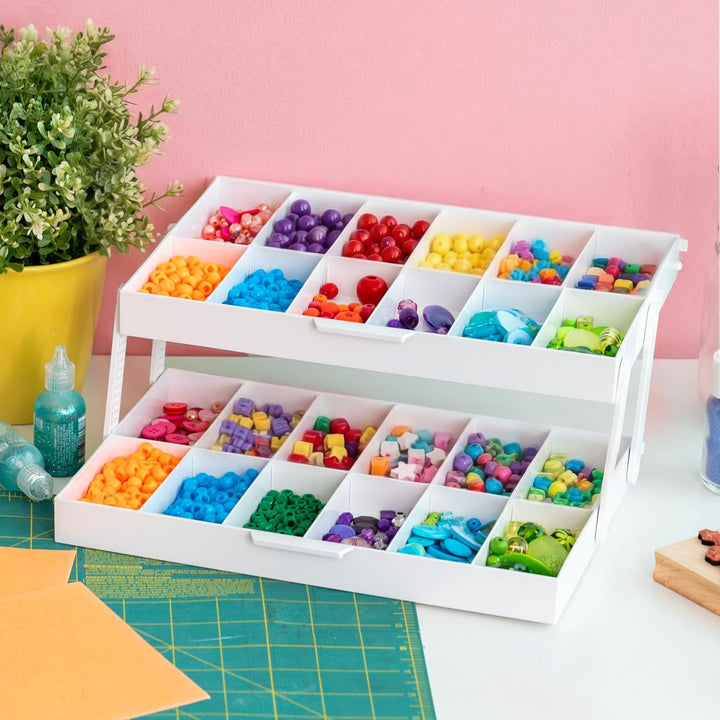 2 Tier Drawer Organizer Expandable, Multi Level Smart Drawer Organizer with Dividers - IRIS USA