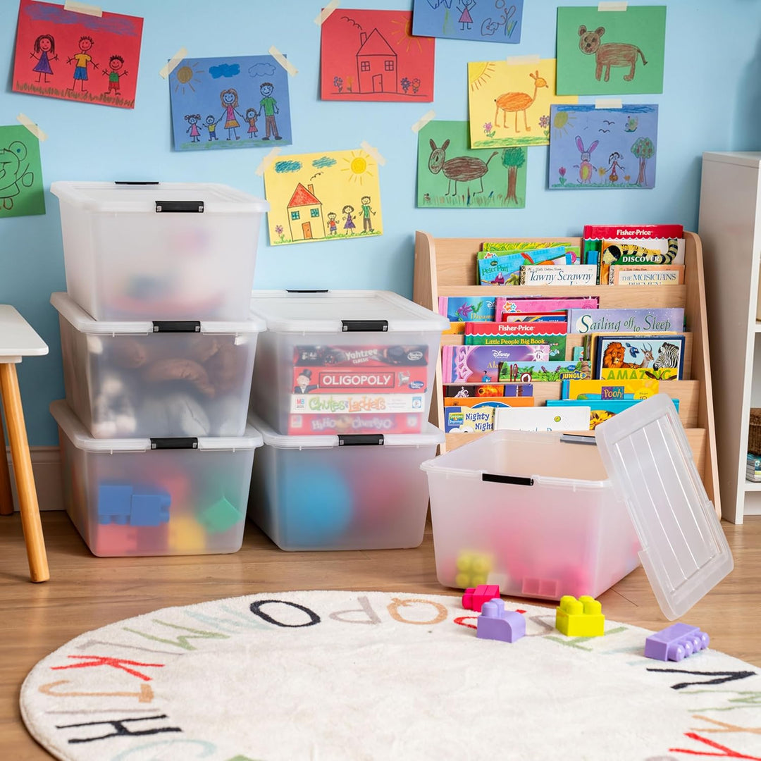 32 Quart High-Capacity Craft Storage Bins with Latching Lids (6-pack)