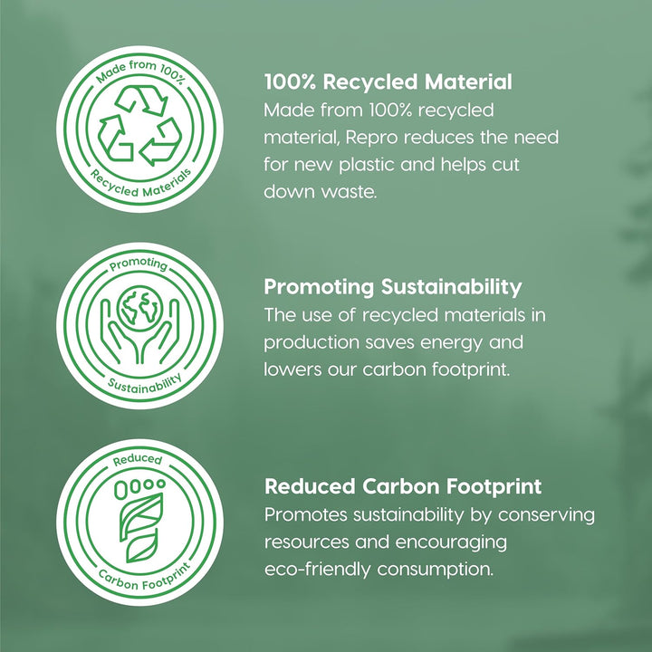 Small Trash Can Wastebasket with Handle, 6 Gallon / 24 Quart, 3-Pack - Eco Friendly