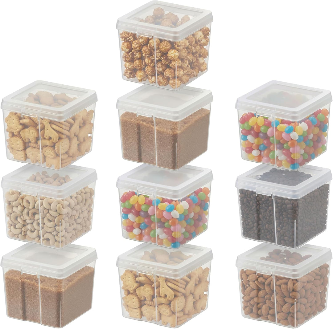Food Storage Containers with Flip-Top Lid, 1.3 Qt - 10 Pack - IRIS USA