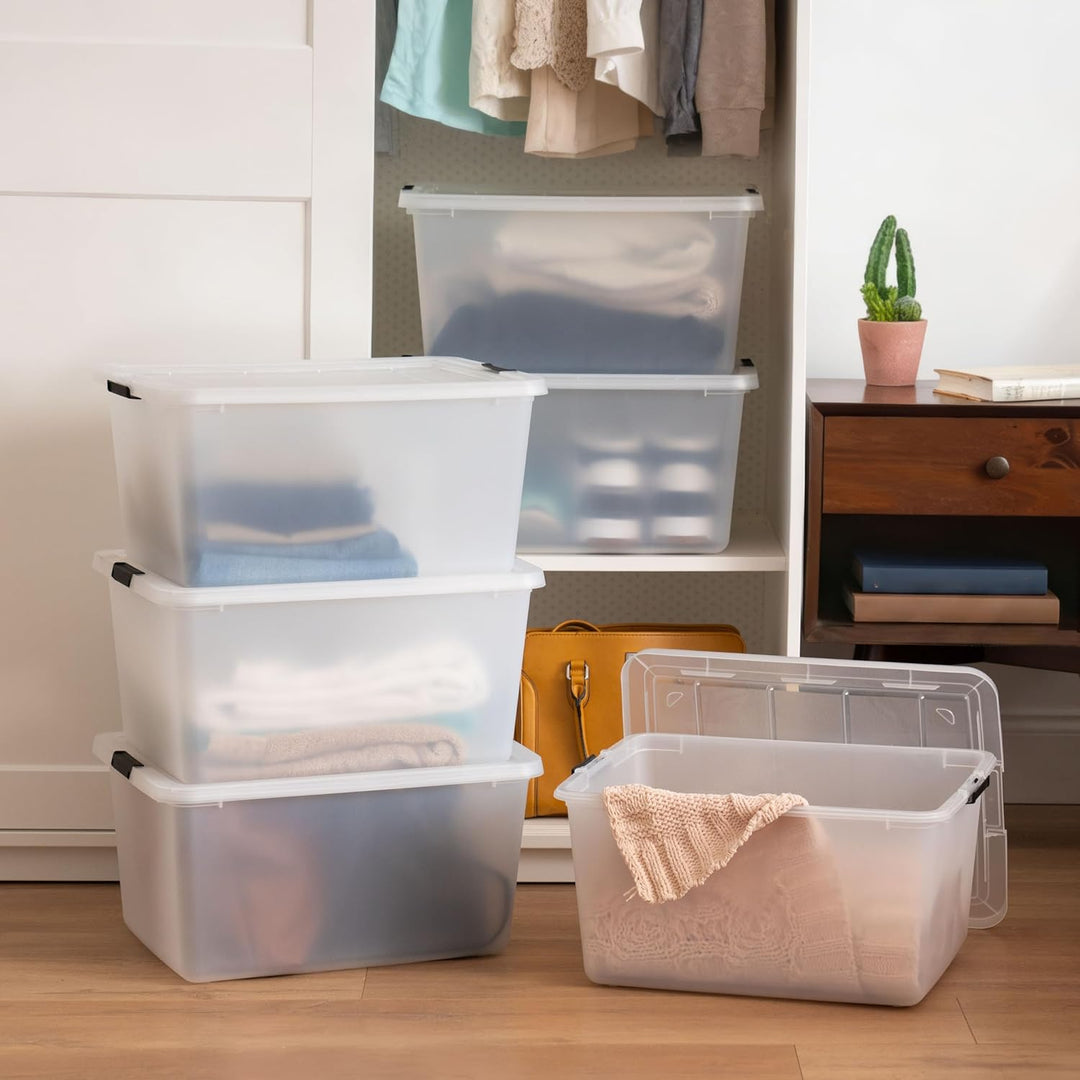 32 Quart High-Capacity Craft Storage Bins with Latching Lids (6-pack)