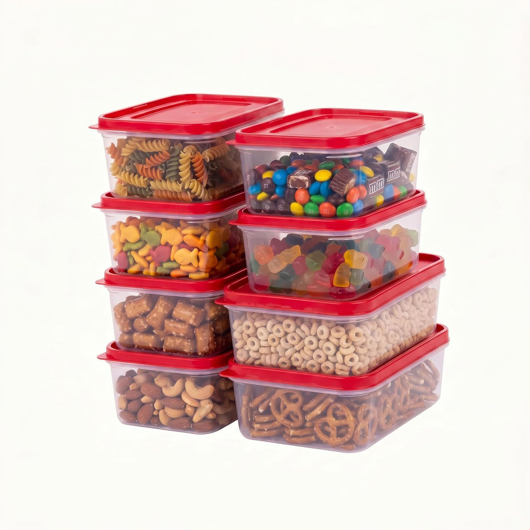 16 PC Plastic Food Storage Containers With Lids | 8 Containers & 8 Lids - IRIS USA
