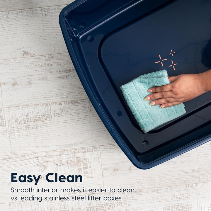 XX-Large Side Entry Cat Litter Box, Navy - IRIS USA