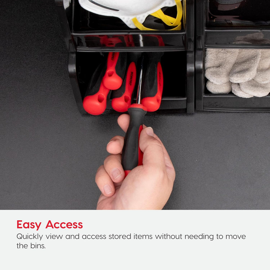 Stackable Open Front Shelf Bin Storage Organizer