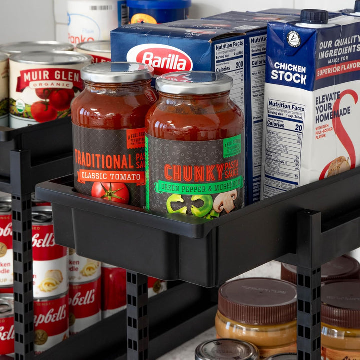 2 Tier Pull Out Drawer Organizer, Kitchen Bathroom Pantry, 1 Pack