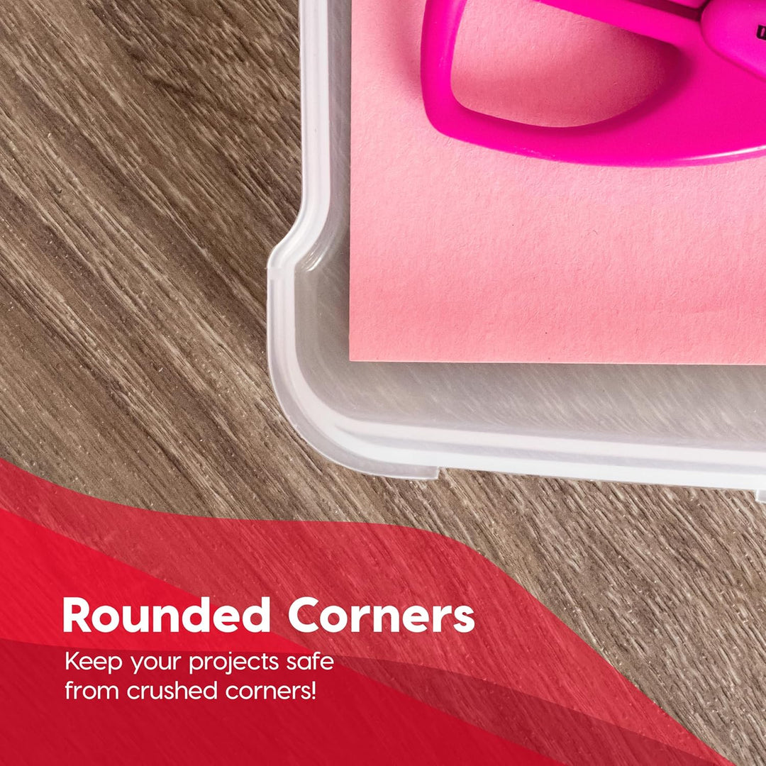 Pink container with rounded corners on a wooden surface, text 'Rounded Corners' displayed.