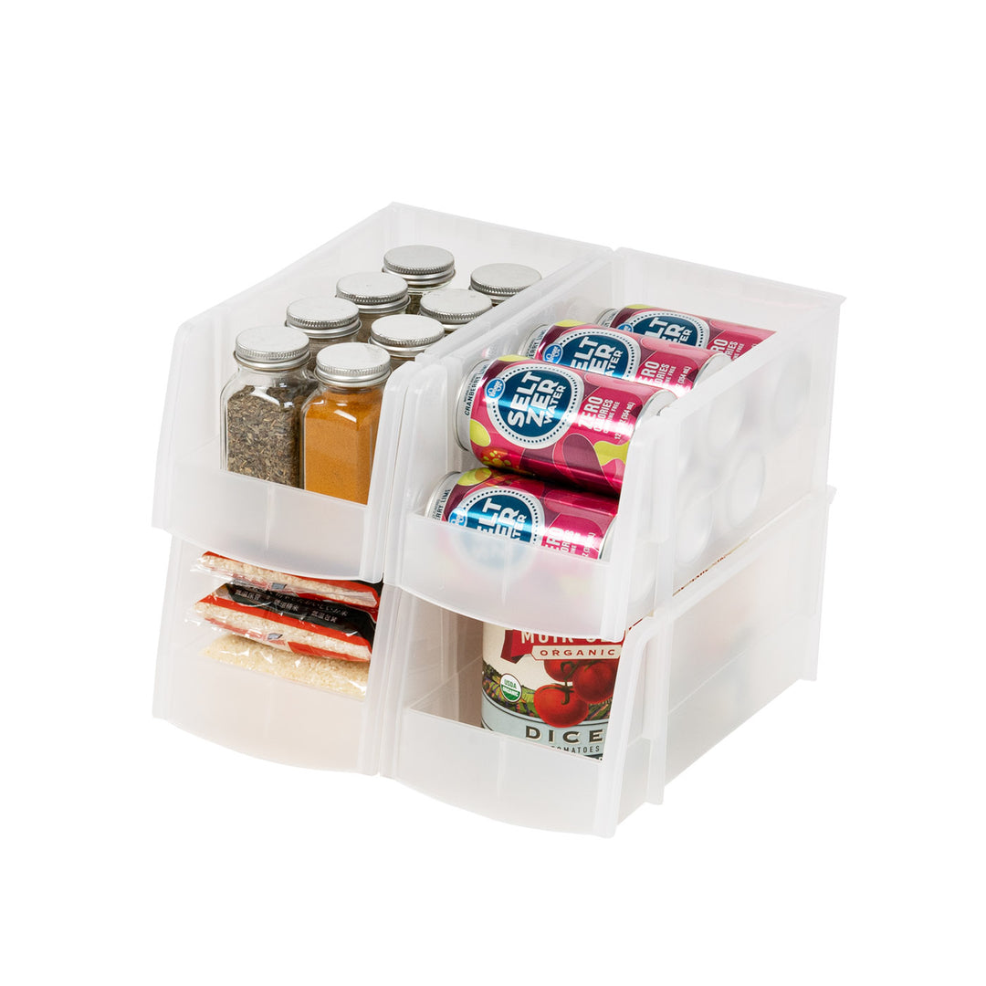 Medium Stackable Caddy Basket, 4 Pack, Clear - IRIS USA, Inc.