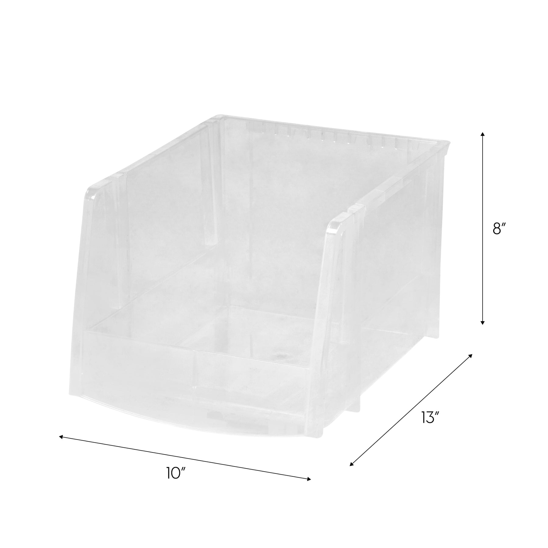 Open Stackable Bins Jumbo Stackable Open Front Bin, 4 Pack, Clear – IRIS USA