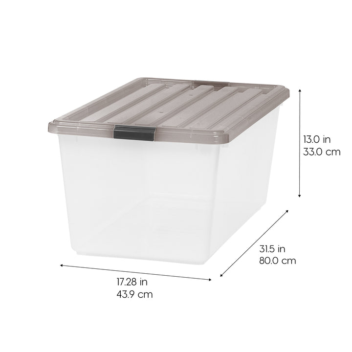 91 Qt. (22 gal.) Large Clear Latch Box, Stackable Plastic Storage Bin with Lid, Set of 4 - IRIS USA, Inc.