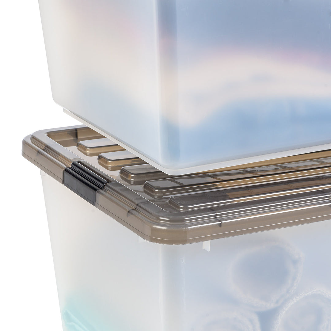 91 Qt. (22 gal.) Large Clear Latch Box, Stackable Plastic Storage Bin with Lid, Set of 4 - IRIS USA, Inc.