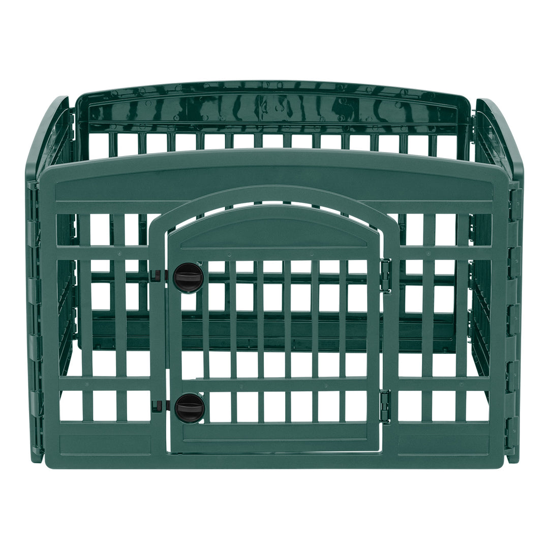 Remington 4 Panel Plastic Playpen with Door, Hunter Green - IRIS USA, Inc.