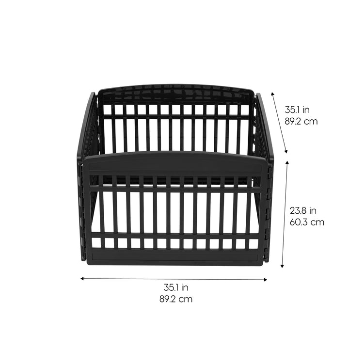 24" Exercise 4-Panel Pet Dog Playpen without door, Black - IRIS USA, Inc.