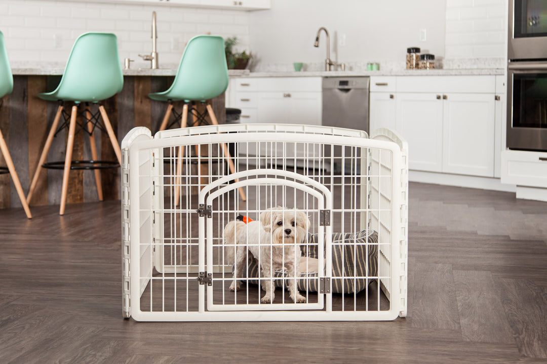 4-Panel Pet Playpen with Door - IRIS USA, Inc. #color_white-swatch