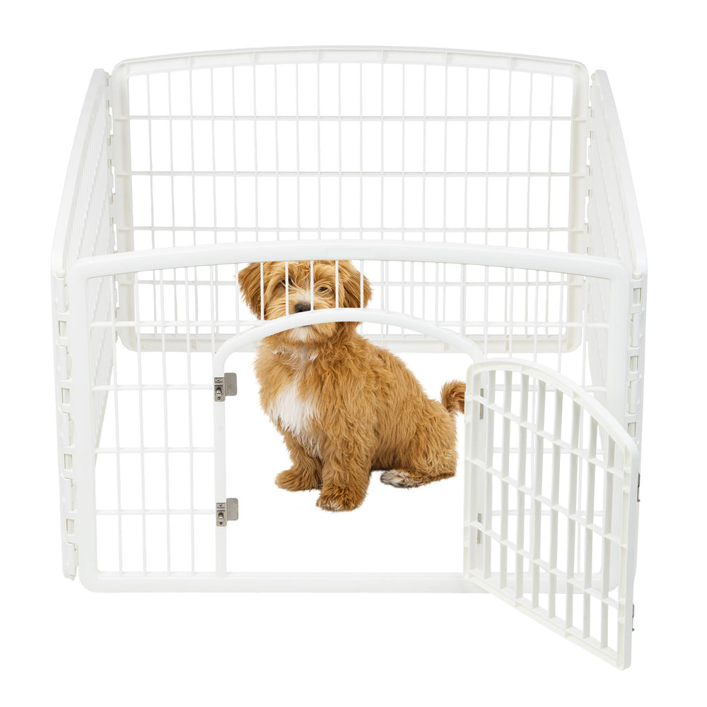 4-Panel Pet Playpen with Door - IRIS USA, Inc. #color_white-swatch