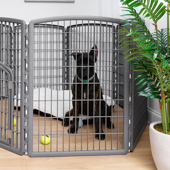 34" Exercise 8-Panel Pet Playpen with Door - IRIS USA, Inc.