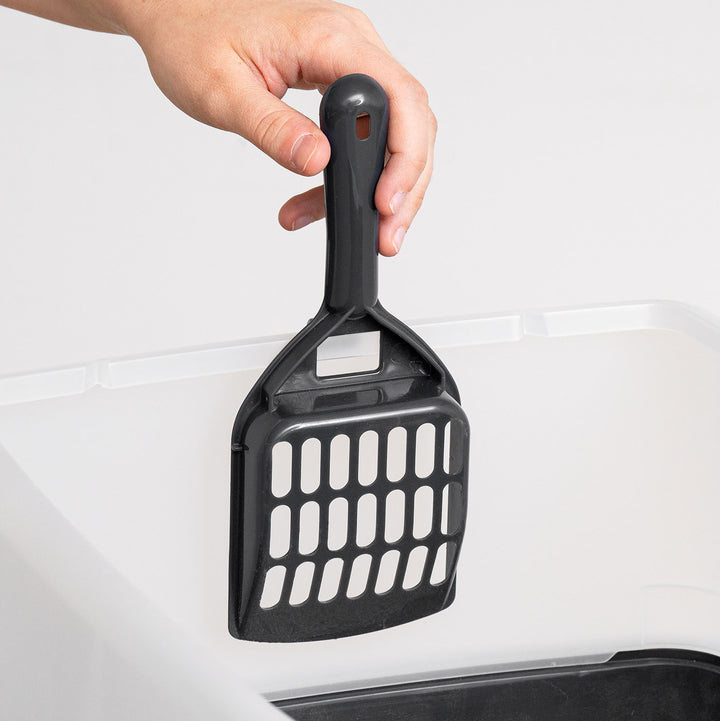 Open-Top Cat Litter Box with Shield and Scoop