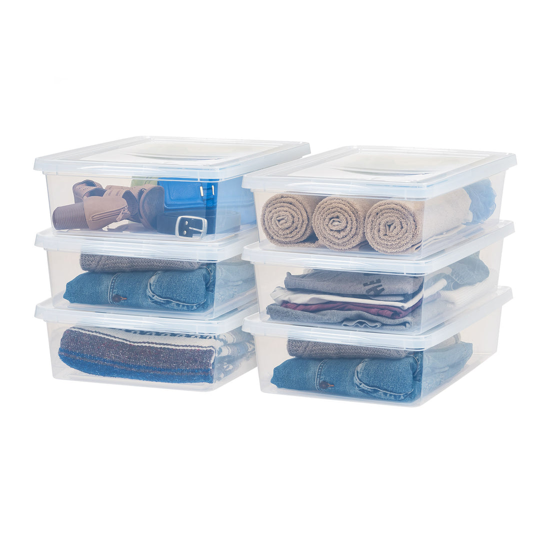 Clear Storage Box - 28 QT, 6 Pack - IRIS USA, Inc.