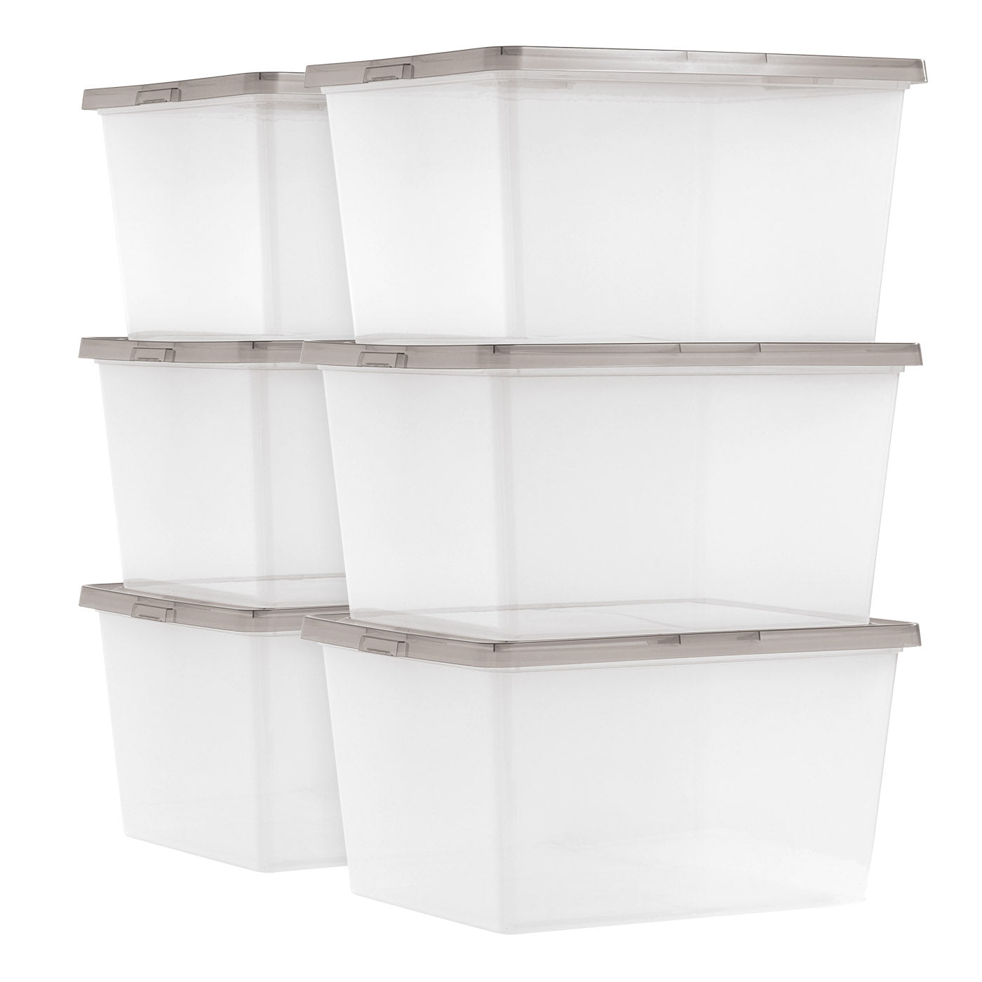 Sorbus Stackable Plastic Storage Organizer Bins - Clear Box Containers With Handles