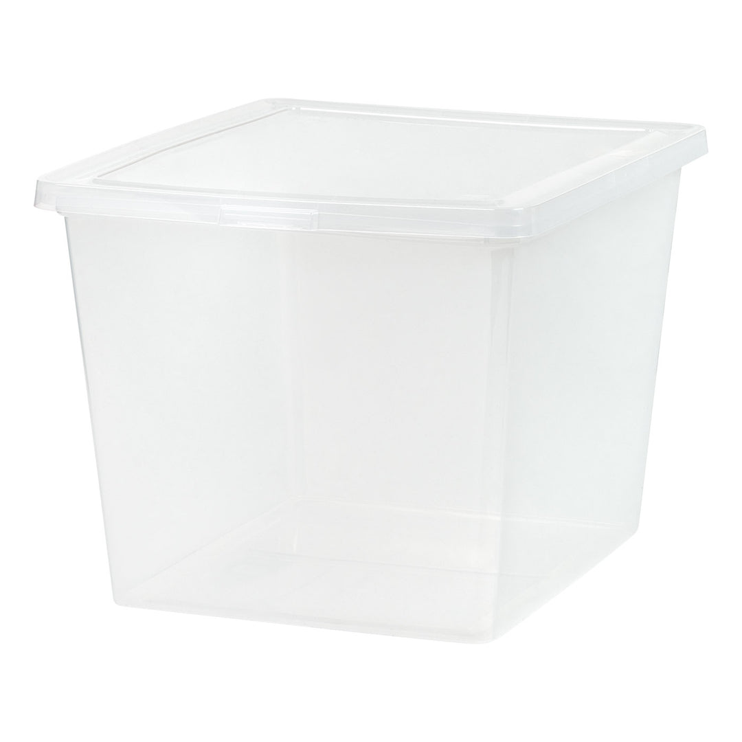 36 Quart Plastic Storage Bin Tote Organizing Container with Latching Lid for Shoes, Heels, Action Figures, Crayons/Pens, Art Supplies, Stackable and Nestable, 4 Pack, Clear - IRIS USA