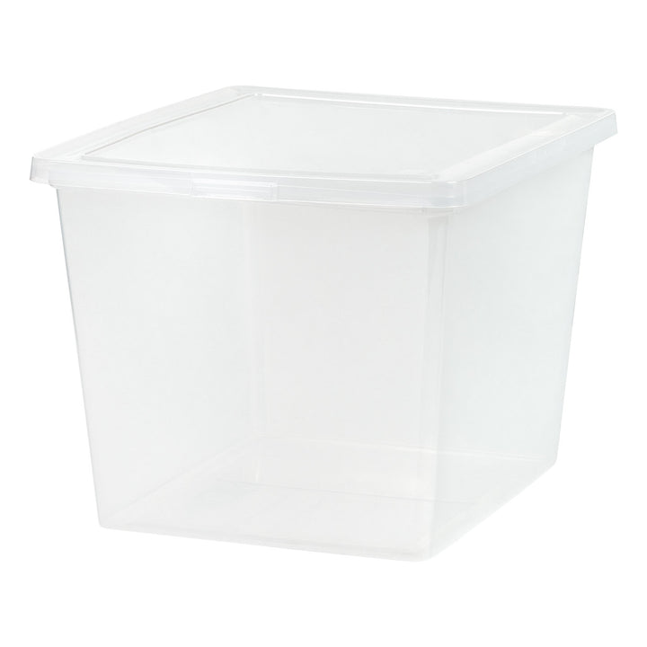 36 Quart Plastic Storage Bin Tote Organizing Container with Latching Lid for Shoes, Heels, Action Figures, Crayons/Pens, Art Supplies, Stackable and Nestable, 4 Pack, Clear - IRIS USA