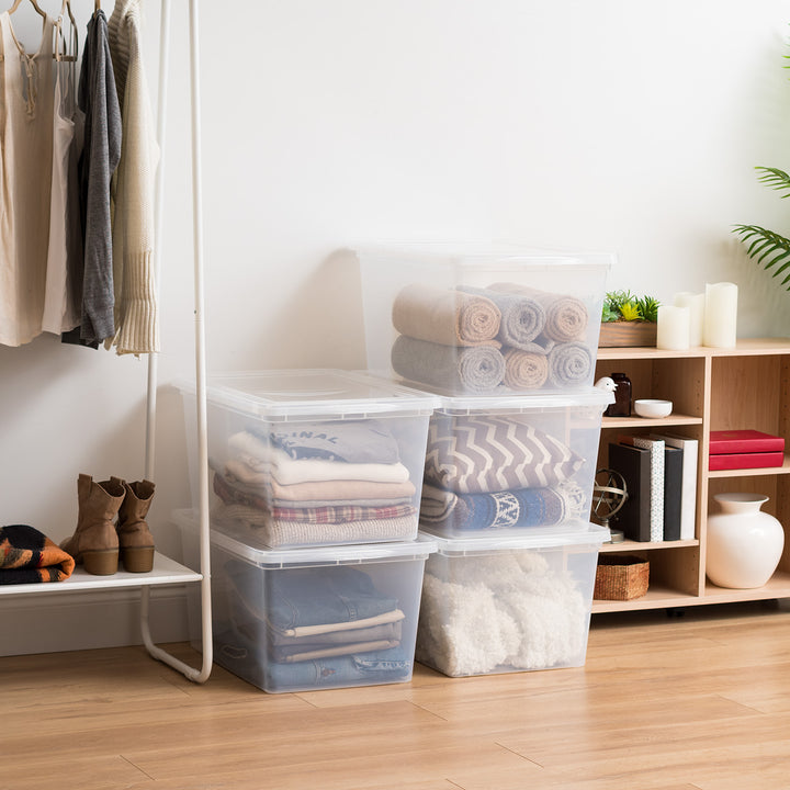 Clear Storage Box   4 Pack - 58 QT