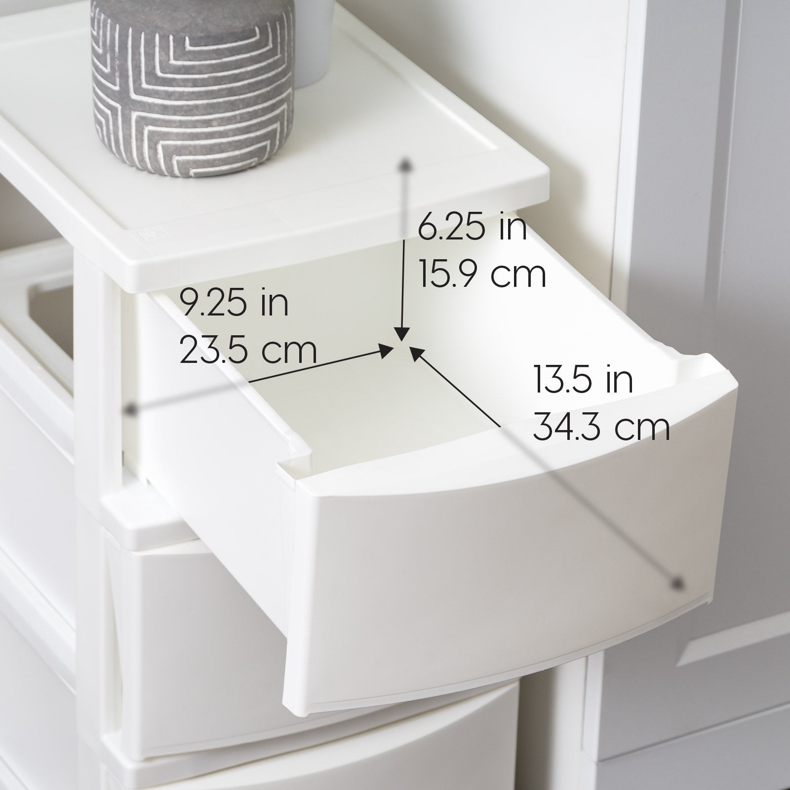 3 Narrow Drawer Storage, Organizer Unit for Bedroom, Living Room