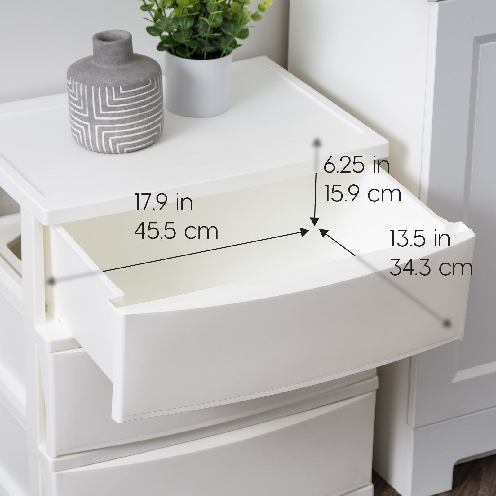 draw drawers サテンヘルシーブラ アイボリー 3 Wide Drawer Storage, Organizer Unit for Bedroom, Living Room