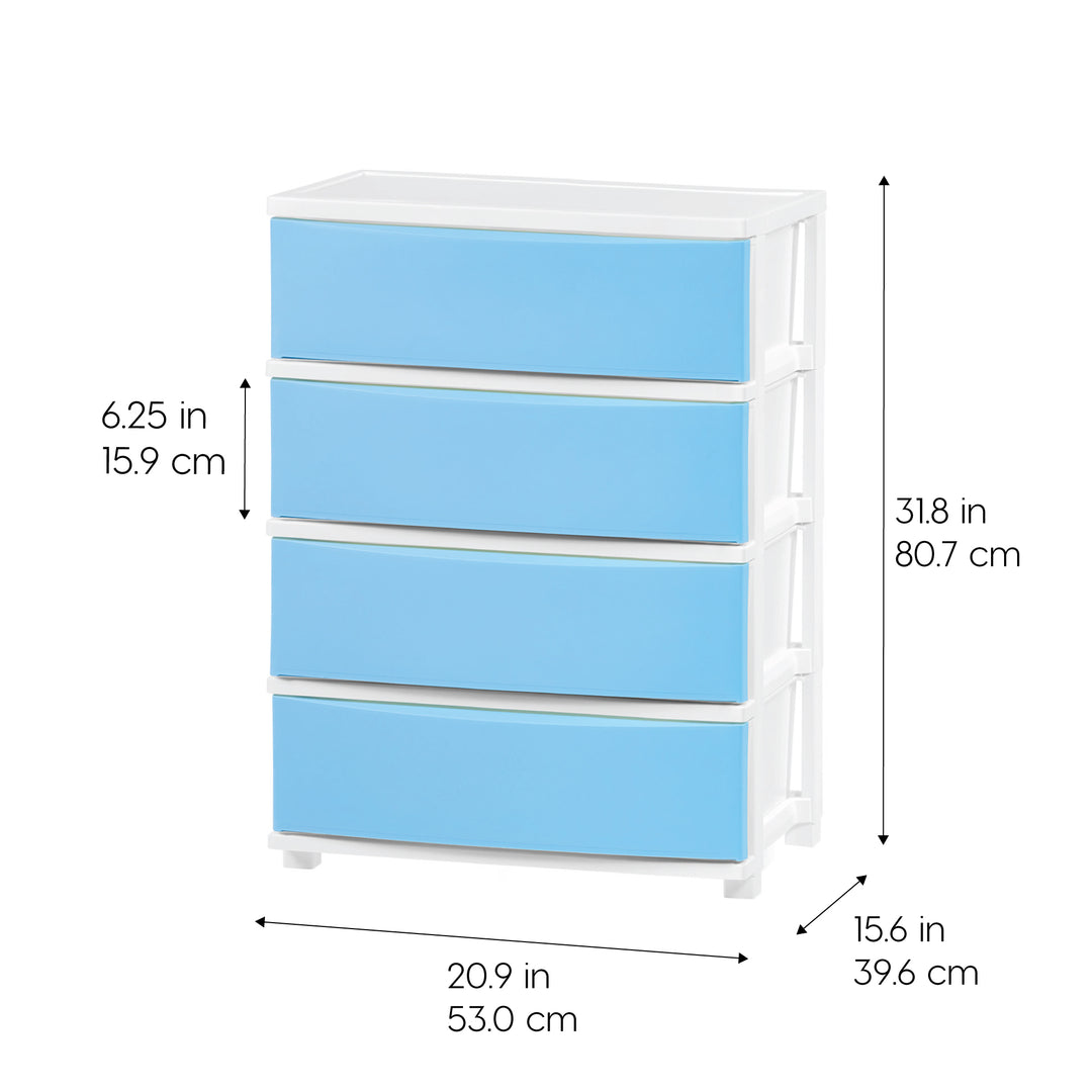 plastic dresser 3 Drawer Storage Drawer Cart, White/Natural Clear Efficiently organize your essential items with our rolling storage cabinet IRIS USA 4 Wide Drawer