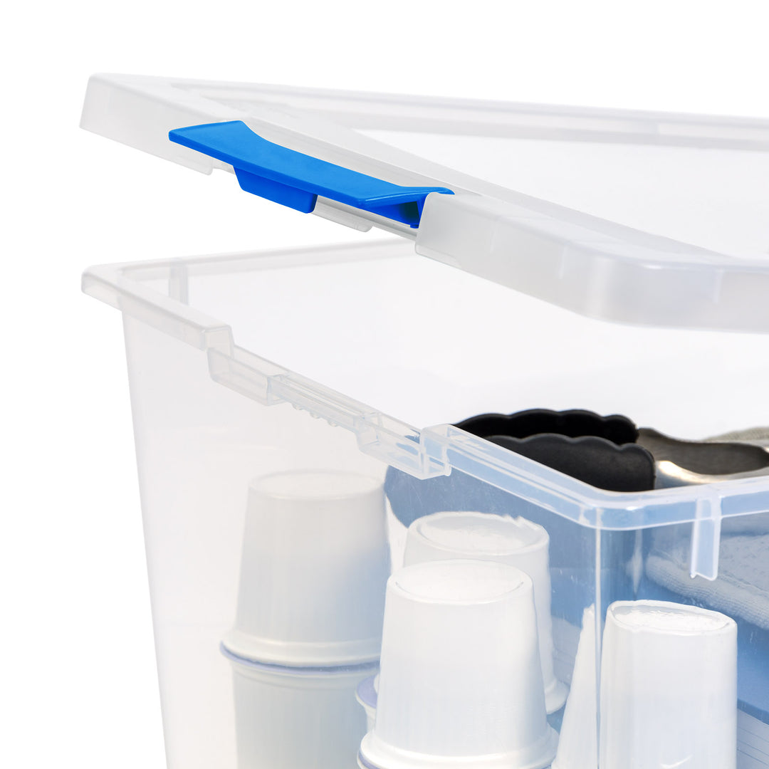 11 QT Clear Plastic Storage Container Clip Box 4 Pack - IRIS USA, Inc.