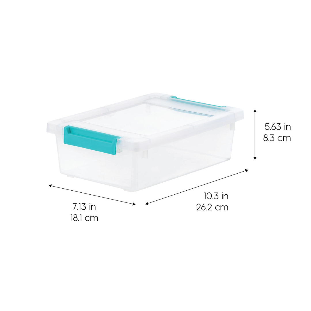 2 Qt. Plastic Storage Bins Containers with Lids, 6 Pack - IRIS USA
