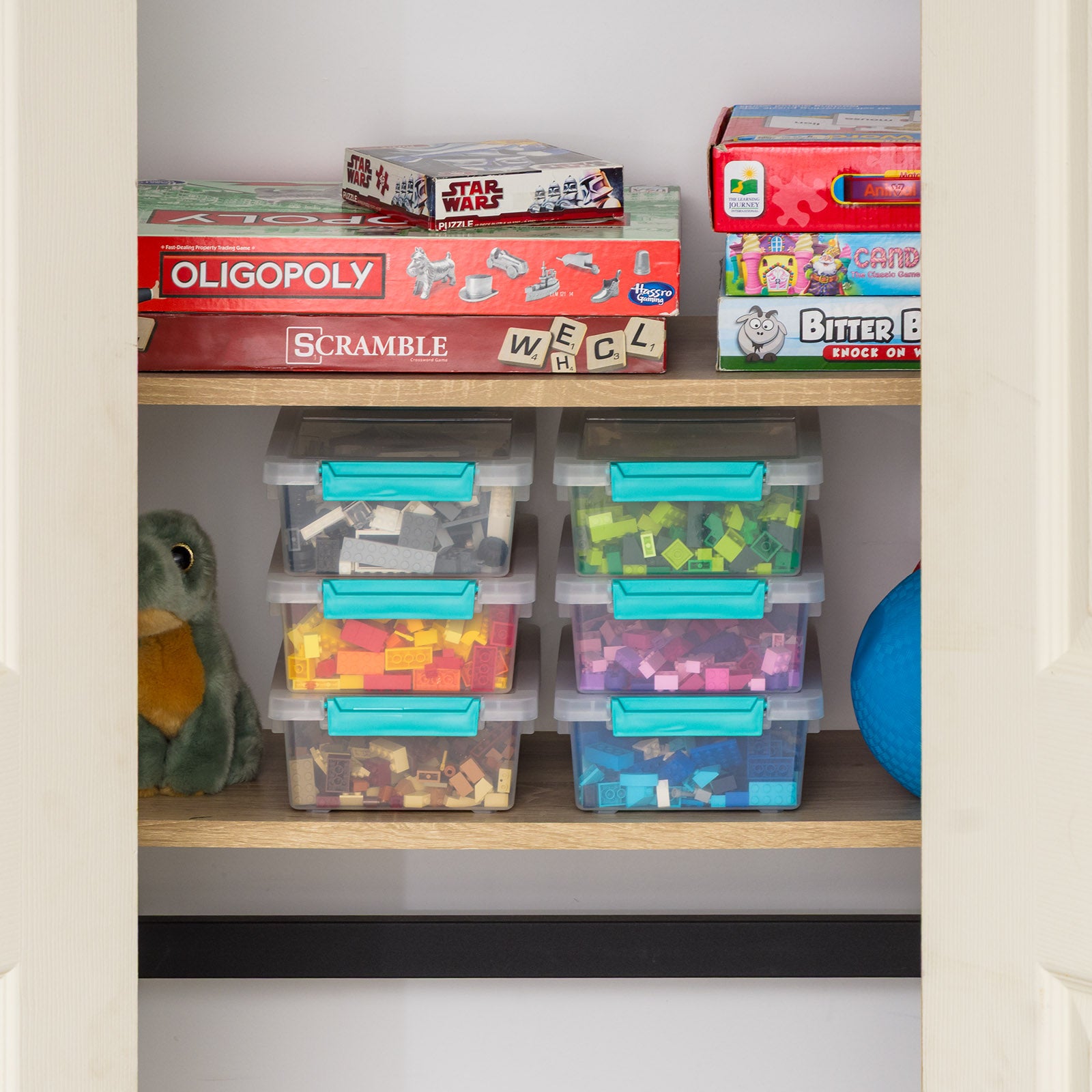 IRIS〔アイリス〕 ノーカット完全版 BOXⅠ、Ⅱセット 2 Qt. Plastic Storage Containers with Turquoise Lids, 6 Pack