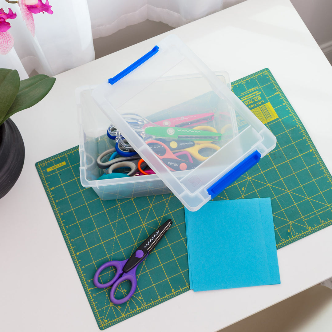 4.3 Qt. Plastic Storage Bins with Lids, Clear Containers, Latching Totes 6Pk - IRIS USA